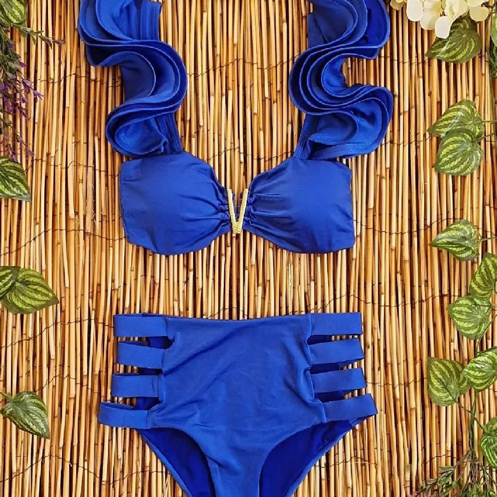 Bikini Taille Haute Bandage Floral 2026 — Volanté, Push Up, Bretelles Brésilien