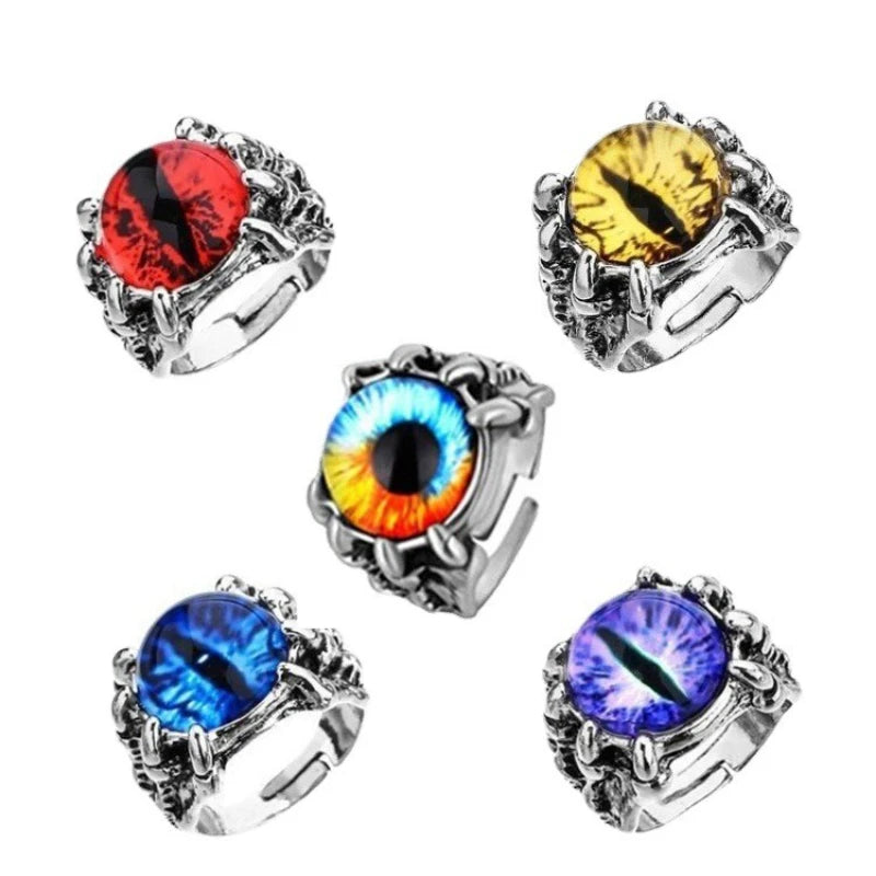Bague Œil du Diable Turc Bleu — Ajustable, Punk, Homme & Femme, Tendance