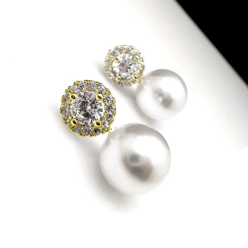 Huitan Boucles d'Oreilles Perle Imitation Délicate — Élégant, Accessoire Mariée