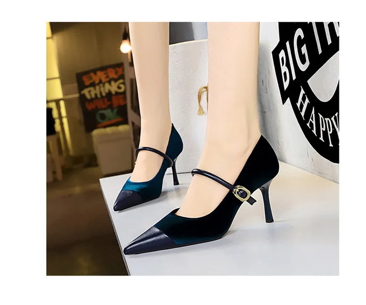 Escarpins Femme Bout Pointu Stiletto BIGTREE — Suède, 7cm 10cm, Grande Taille 43