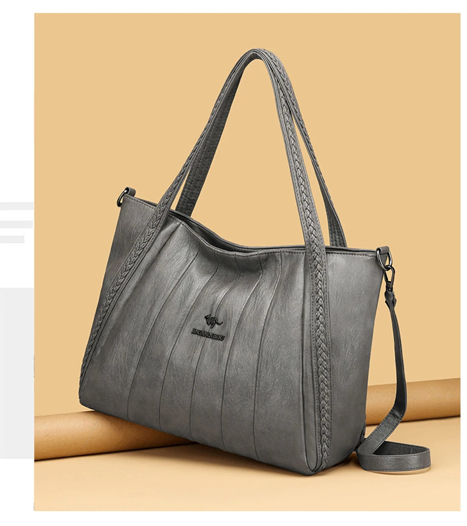 Sac À Main Femme Cuir PU Grande Marque — Tote Casual Élégant, Bandoulière