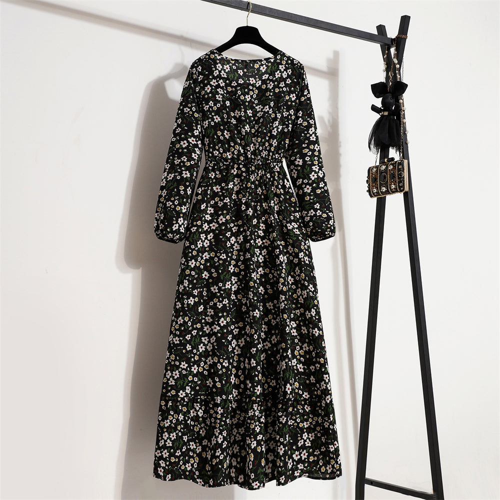 Robe Maxi Femme Été — Imprimé Floral Manches Longues Plage & Soirée
