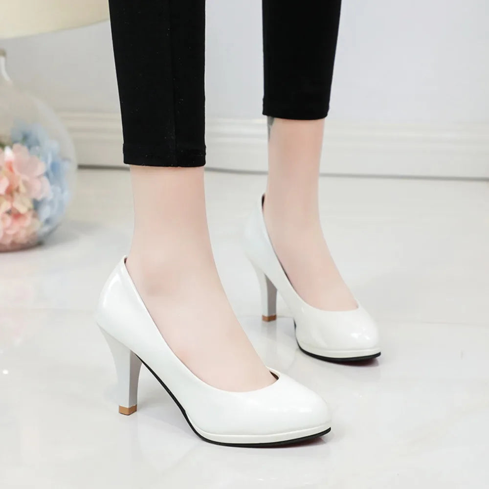 Escarpins Femme Talon Haut Mariage — Blanc, Noir, Rouge, Grande Taille 34-42