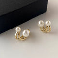 Boucles d'Oreilles Clou Perle Irrégulière Coréenne — Doré, Tendance, Cadeau