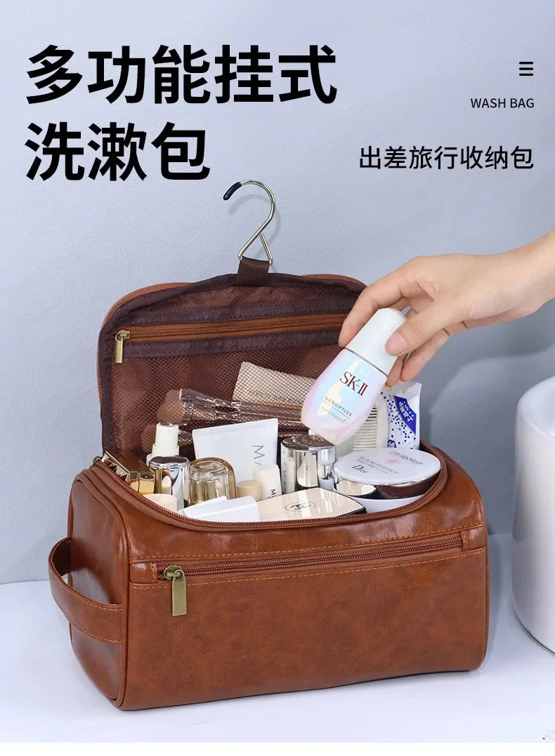 Trousse Toilette Luxe Homme Vintage — Organisateur Voyage Cosmétique Suspendu