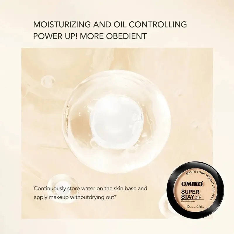 Poudre Compacte Waterproof Longue Tenue Full Coverage — Fond de Teint 3 Couleurs