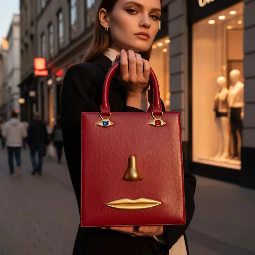 Sac À Main Femme Portrait Personnalisé — Style Rétro, Bandoulière Mono-Épaule