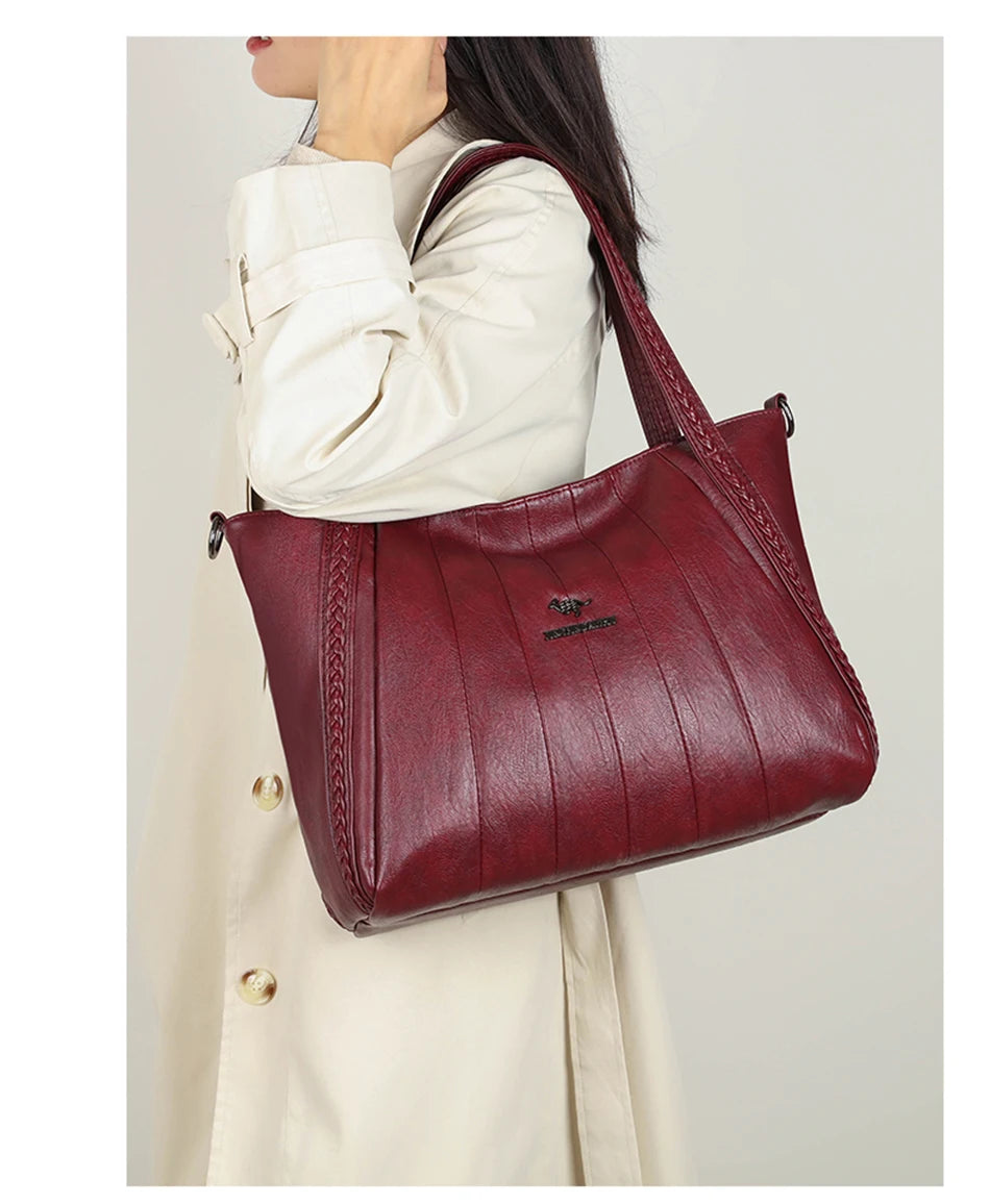 Sac À Main Femme Cuir PU Grande Marque — Tote Casual Élégant, Bandoulière