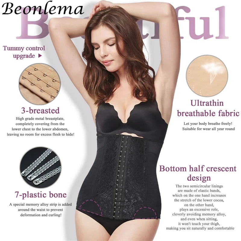 Corset Gainant Brodé en Mesh pour Femme – Gaine Colombienne Ventre Plat