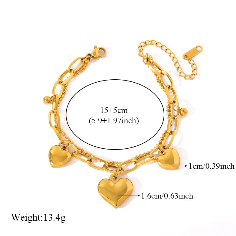 Bracelet Jonc Acier Inoxydable 316L Doré Femme — Chaîne Poignet Tendance Waterproof