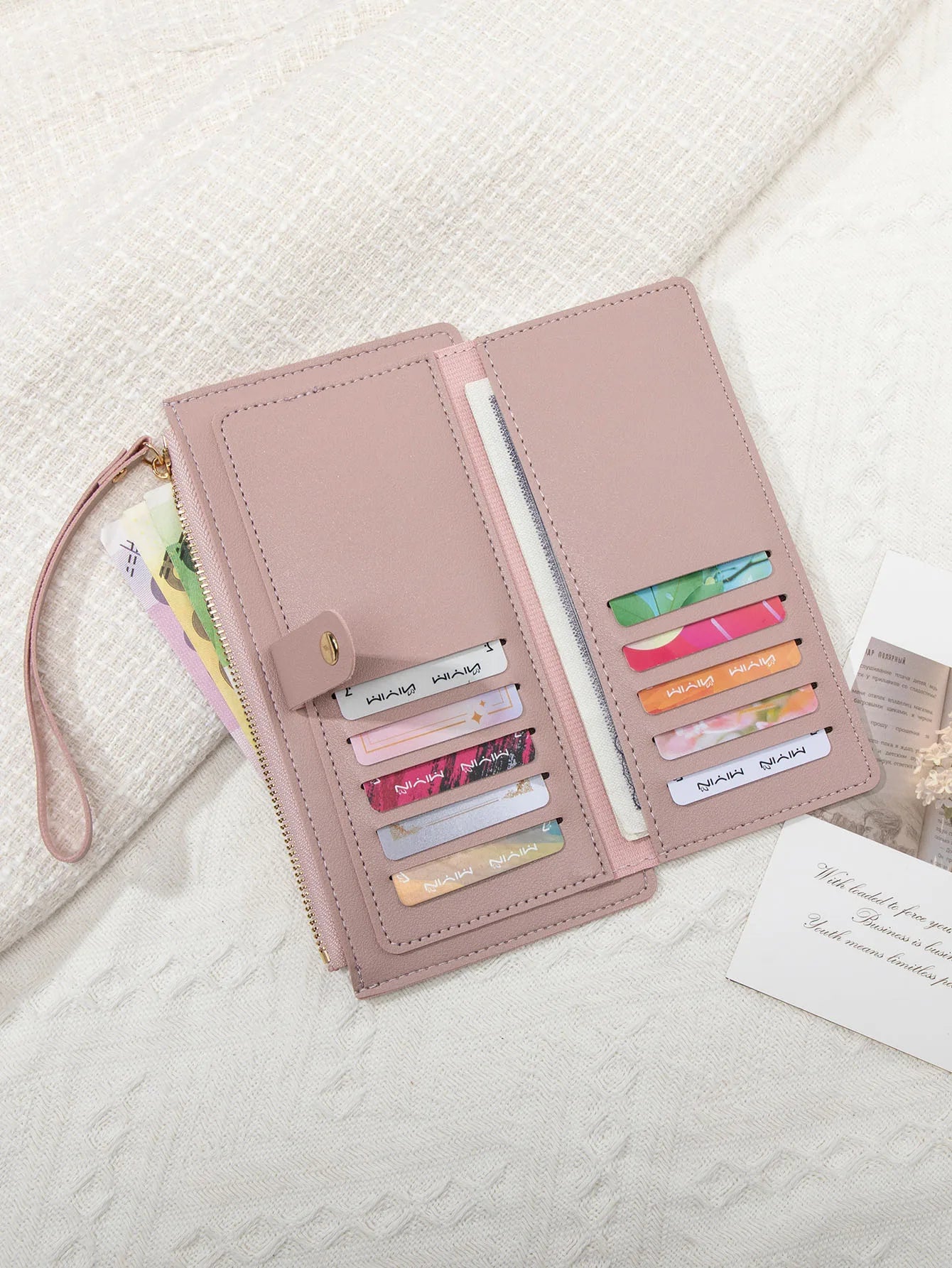 Porte-Monnaie Ultra-Fin Cuir PU Femme — Multifonction, Porte-Cartes Long Pratique