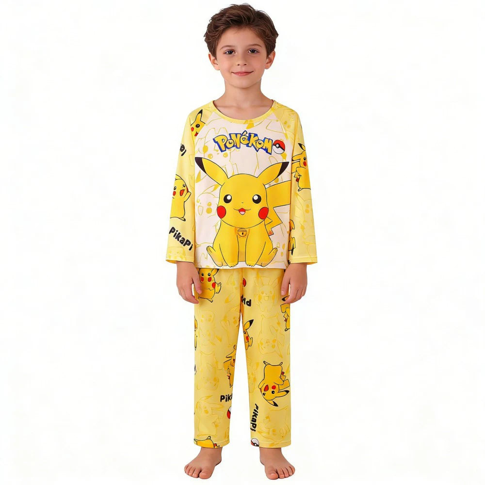 Pyjama Enfant Pikachu Pokémon — Manches Longues, Doux & Confortable, Garçon & Fille