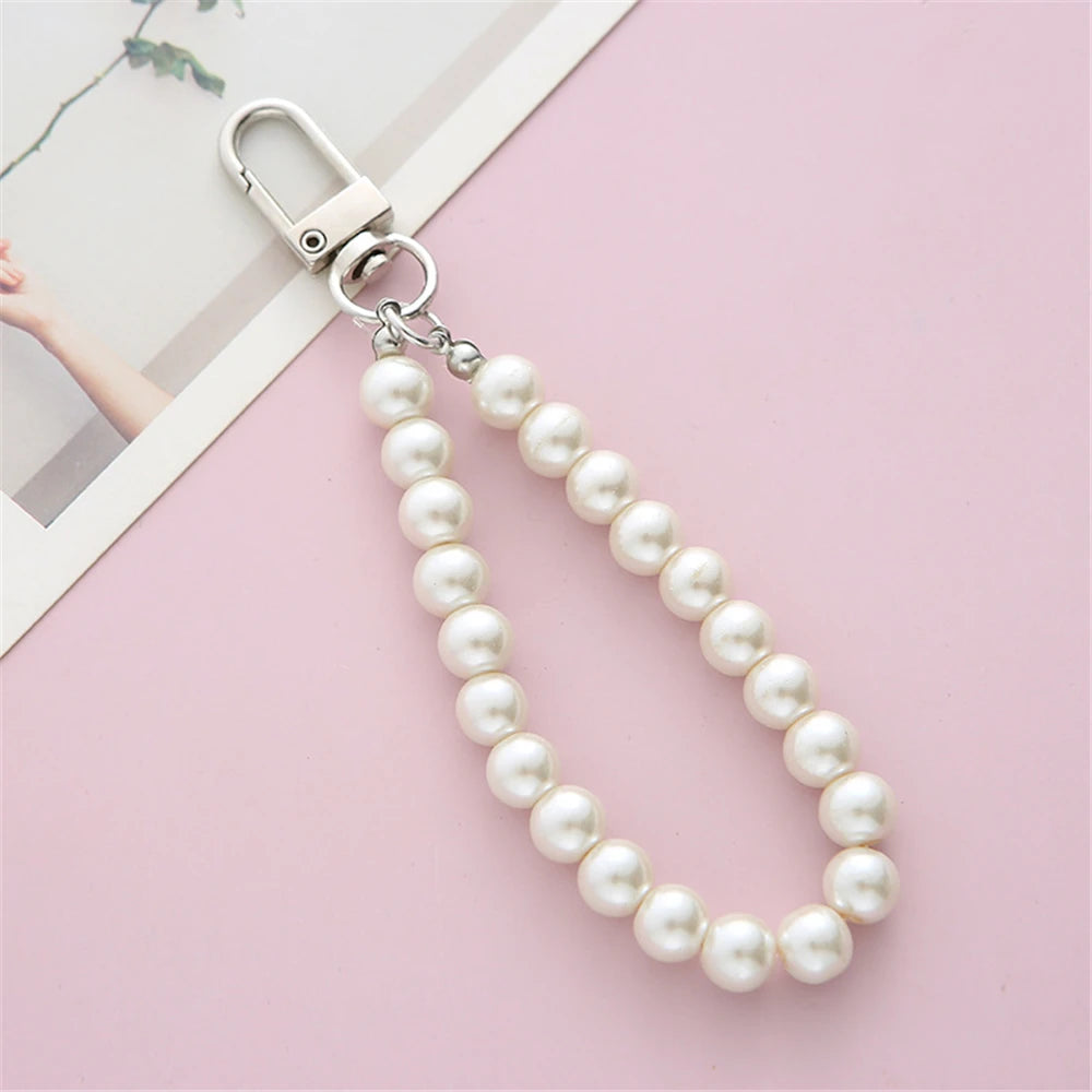 Porte-Clés Perle Simulée Femme — Pendentif Sac & Téléphone, Accessoire DIY