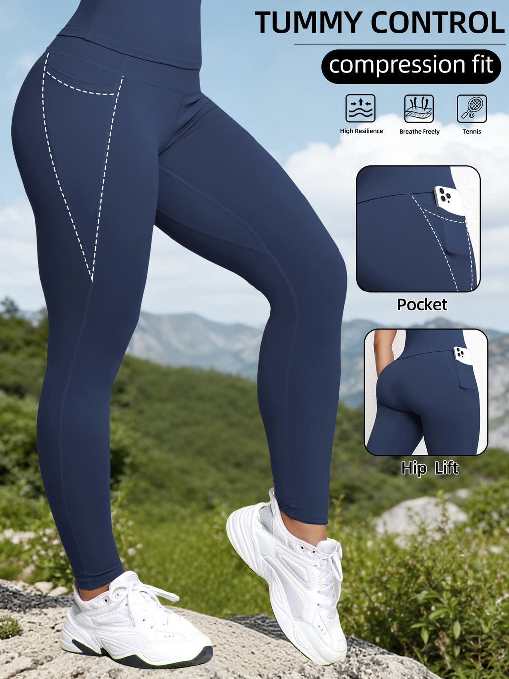 Legging Femme Taille Haute — Coupe Slim, Tissu Doux Élastique, Sport & Casual