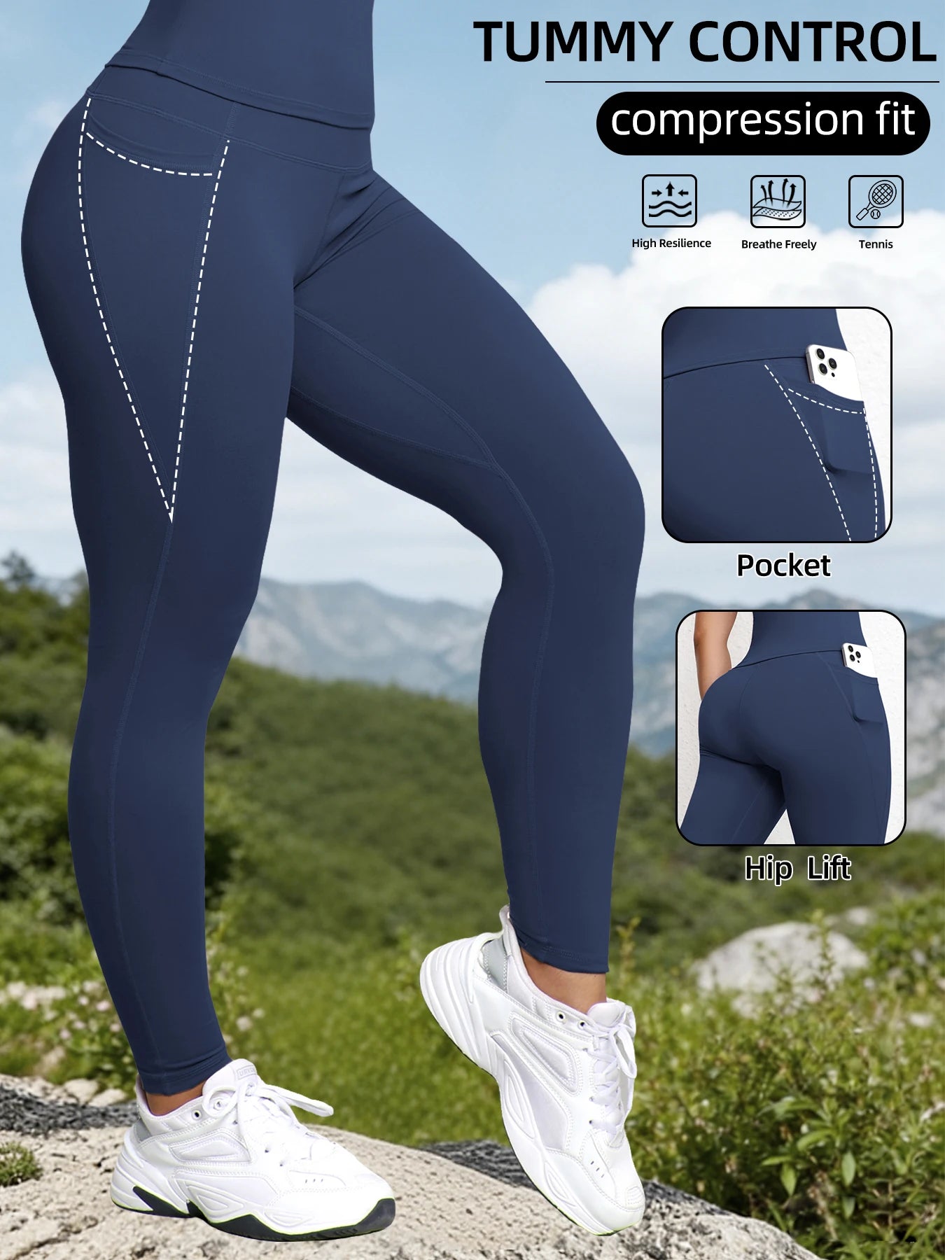 Legging Femme Taille Haute — Coupe Slim, Tissu Doux Élastique, Sport & Casual
