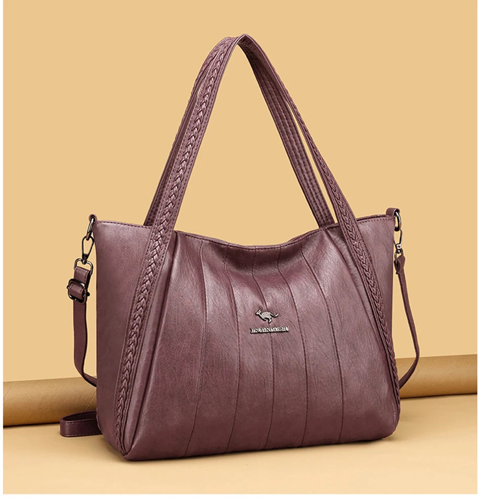 Sac À Main Femme Cuir PU Grande Marque — Tote Casual Élégant, Bandoulière