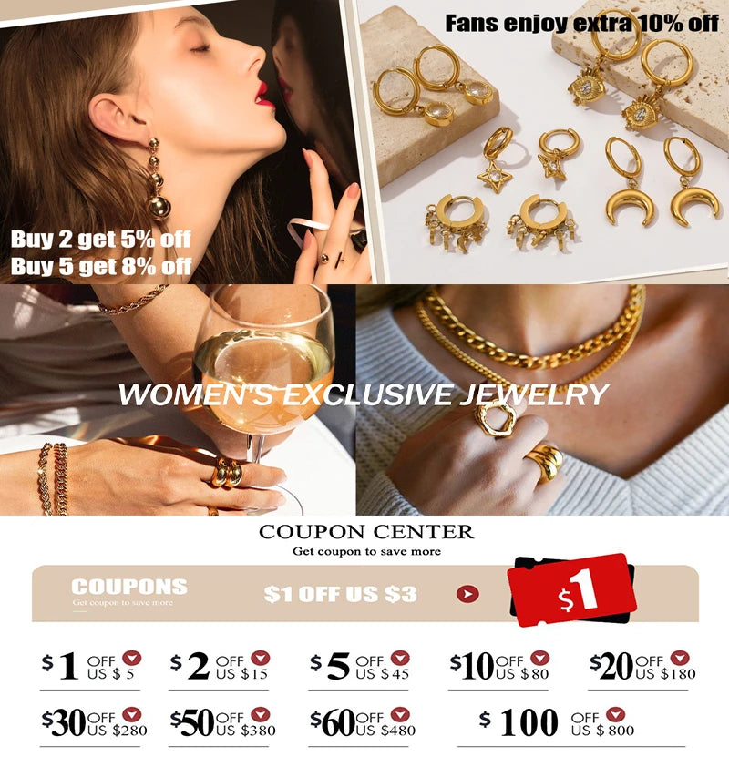 Bracelet Jonc Acier Inoxydable 316L Doré Femme — Chaîne Poignet Tendance Waterproof