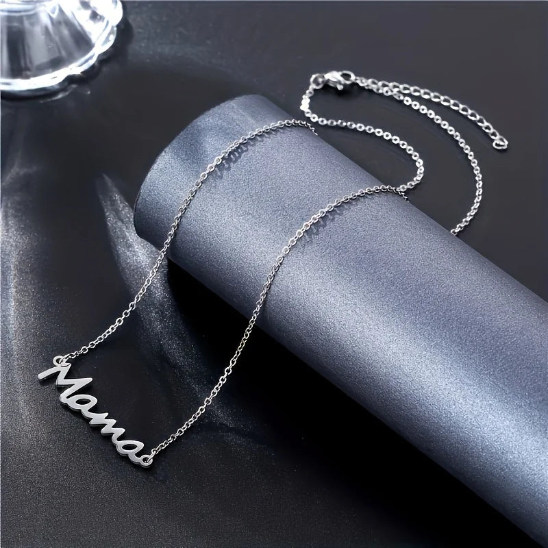 Collier Pendentif MAMA Tendance & Mignon – Bijou Chaîne Clavicule Fête des Mères
