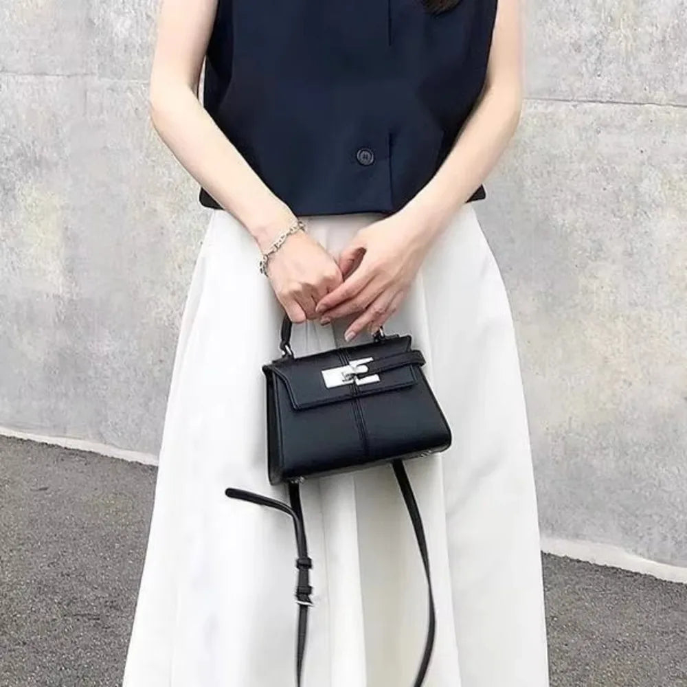 Sac Trapézoïdal Femme Cuir PU 2025 — Sac À Main Top-Handle Élégant
