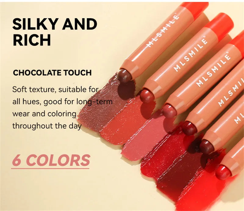 Crayon Lèvres Velours Waterproof 6 Couleurs Longue Tenue — Nude & Rose
