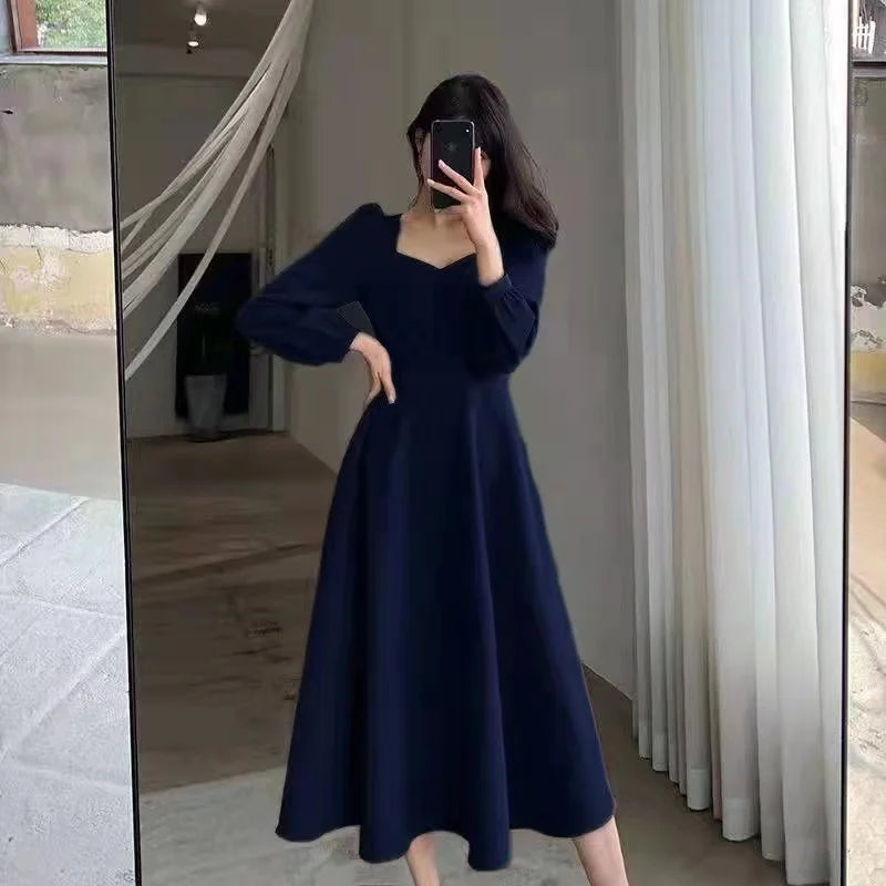 فستان سهرة بأكمام منفوشة وخصر مرتفع — أنيق، للزفاف ورأس السنة، للنساء