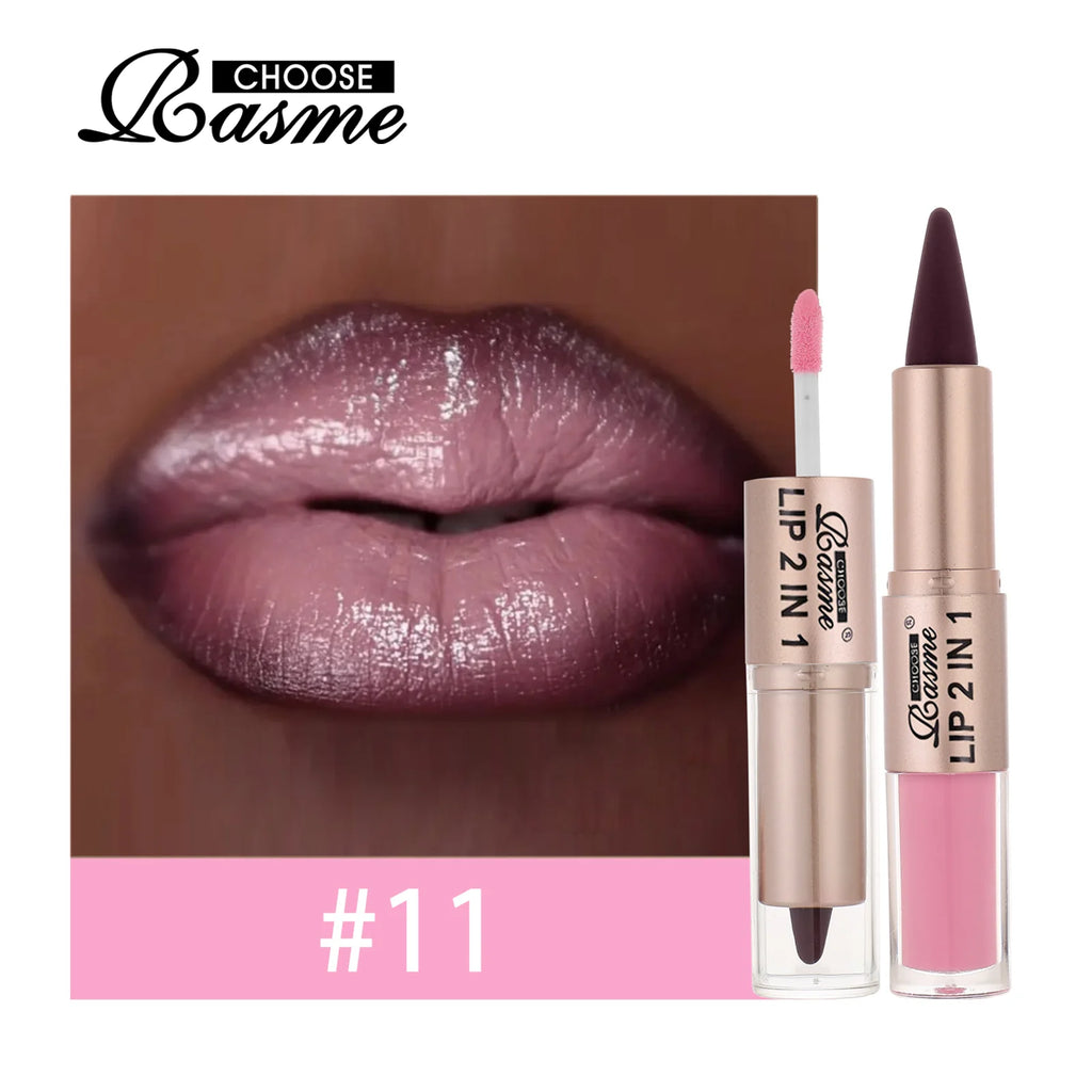 Crayon Contour Lèvres 2en1 Dégradé — Lip Liner Waterproof Mat & Gloss Miroir