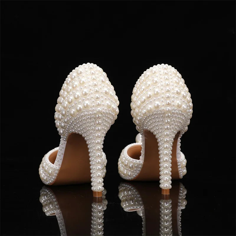 Escarpins Femme Luxe Perles Intégrales — Bout Pointu, Talon Fin, Mariage & Prom