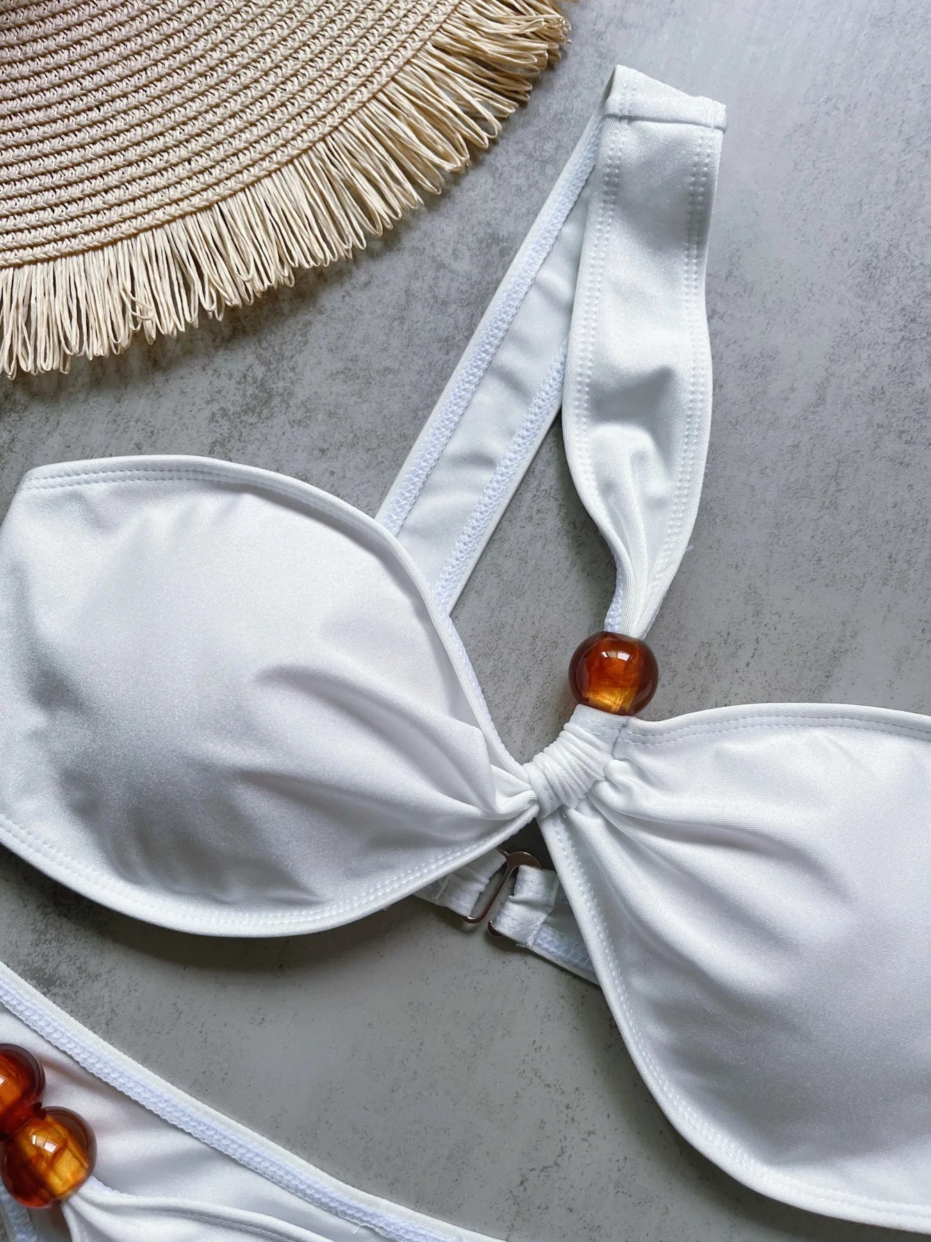 Bikini Taille Haute Filet Brésilien — 2 Pièces Sexy, Maillot de Bain Femme Été