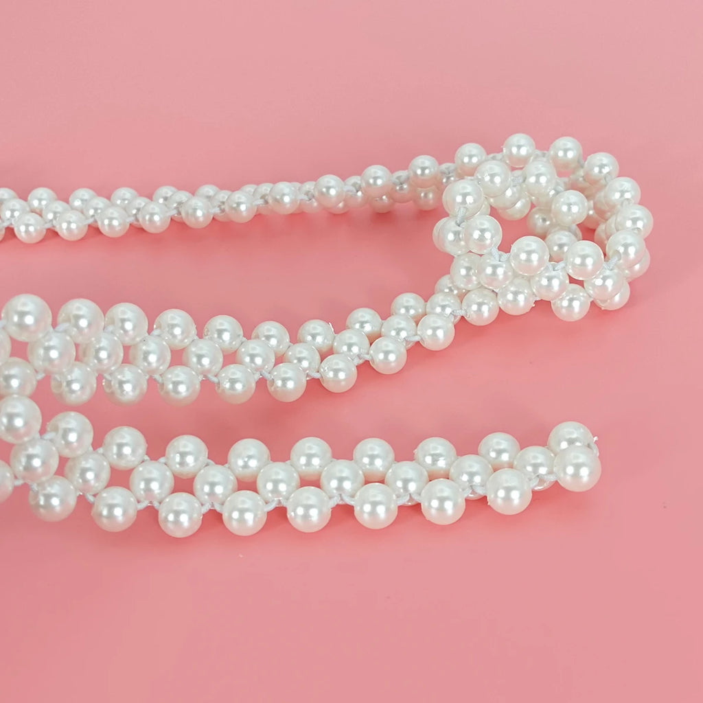 Ceinture Femme Chaîne de Taille Perles — Élastique Strass Décoration