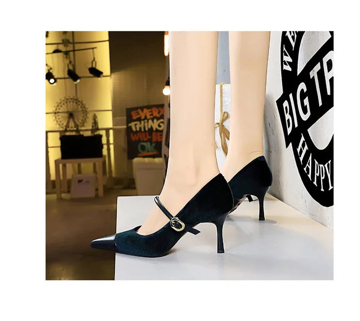 Escarpins Femme Bout Pointu Stiletto BIGTREE — Suède, 7cm 10cm, Grande Taille 43