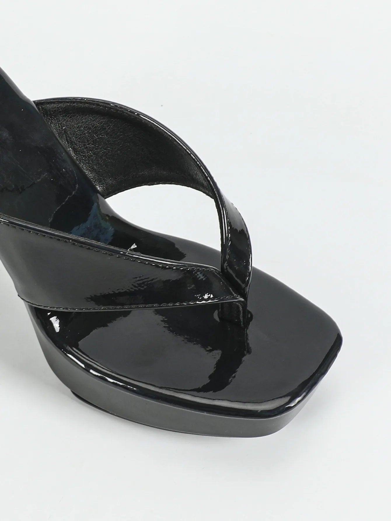Mules Talon Carré 12cm Femme Été — Semelle Épaisse, Bout Pince, Slides Outdoor