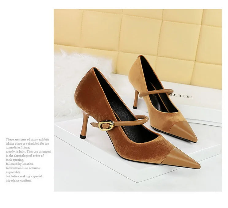Escarpins Femme Bout Pointu Stiletto BIGTREE — Suède, 7cm 10cm, Grande Taille 43