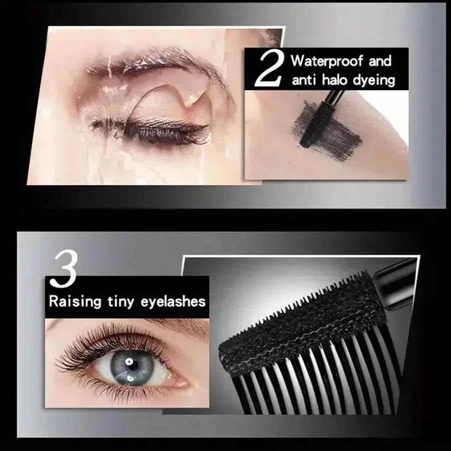 Mascara 4D Waterproof Longue Tenue Courbe Volume — Cils Denses et Allongeants