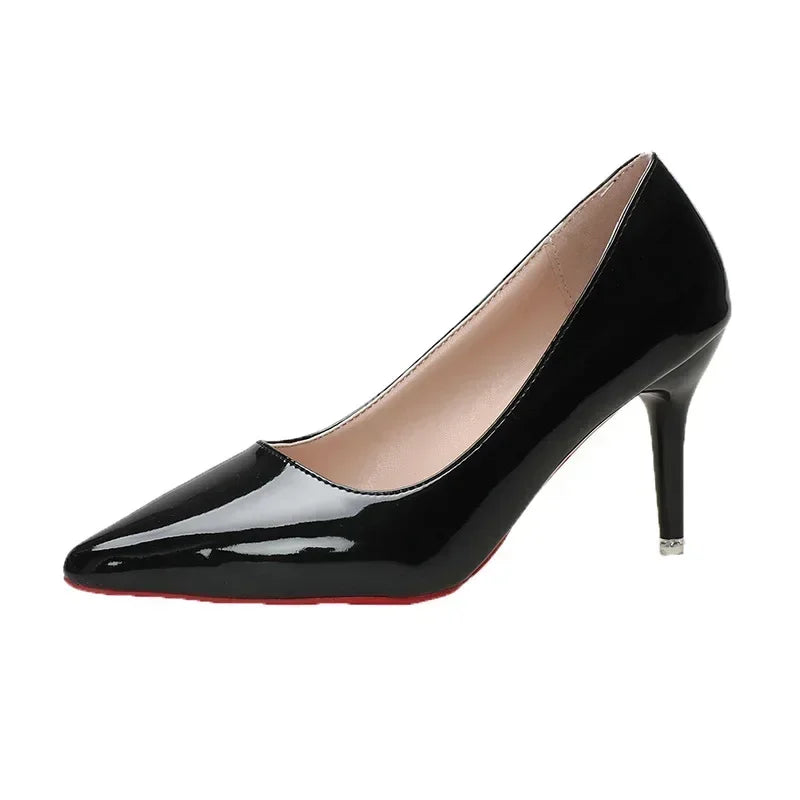 Escarpins Semelle Rouge Femme Talon Haut — Cuir Souple, Classique, Mariage Banquet