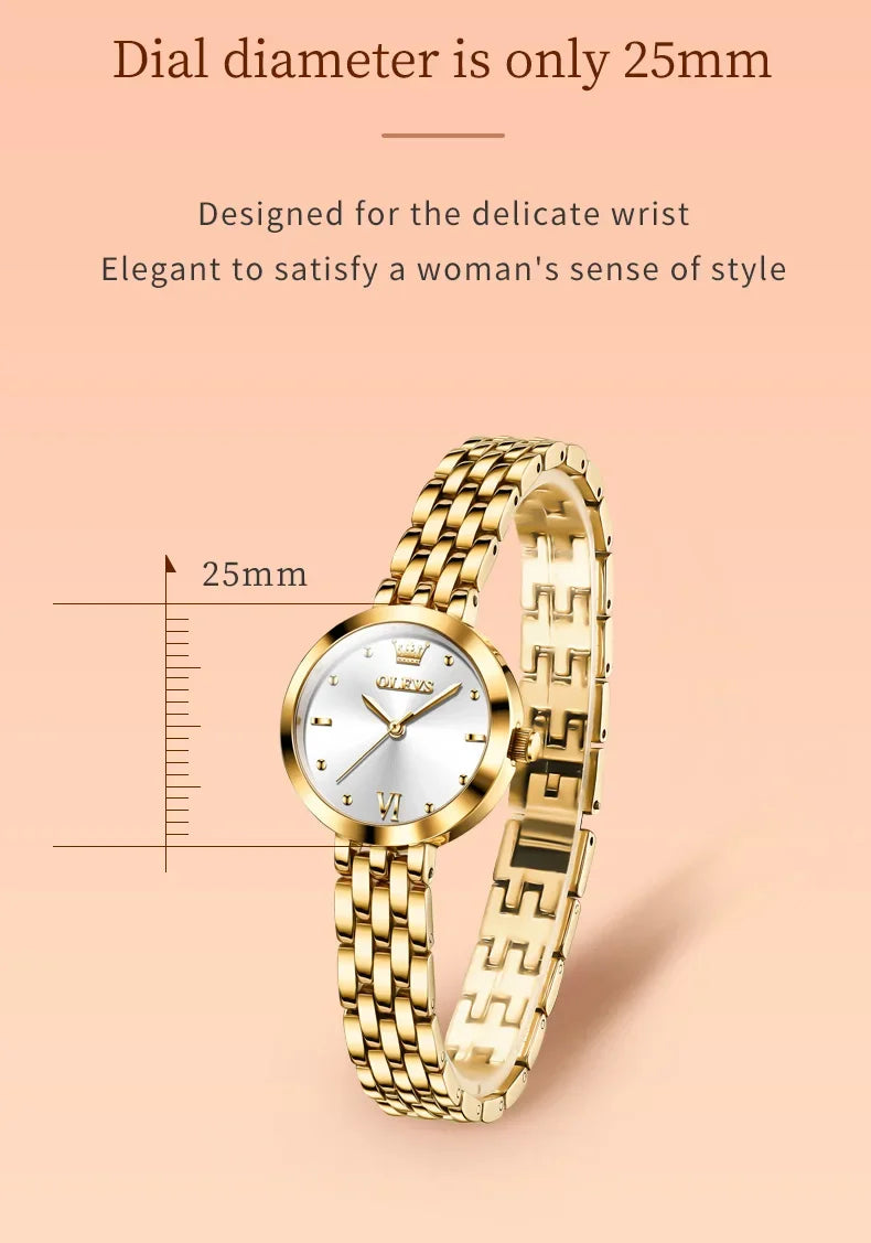 Montre Femme OLEVS 9992 Luxe Or Quartz — Étanche, Élégante, Relojes Para Mujer
