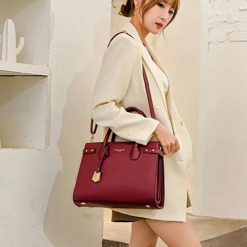 Sac à Main Femme Cuir PU — Satchel Élégant Grande Marque, Bandoulière Épaule