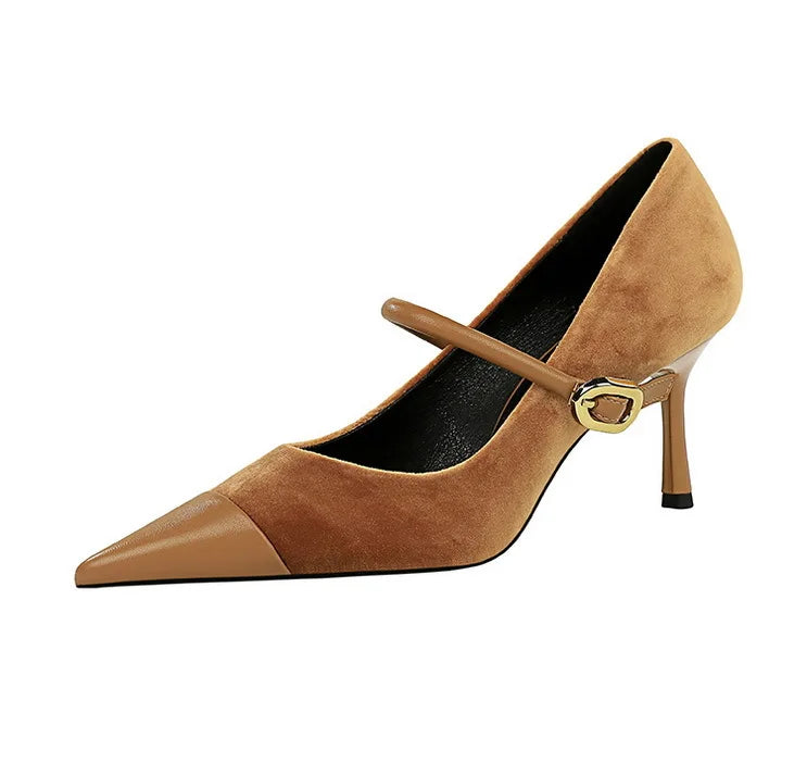 Escarpins Femme Bout Pointu Stiletto BIGTREE — Suède, 7cm 10cm, Grande Taille 43
