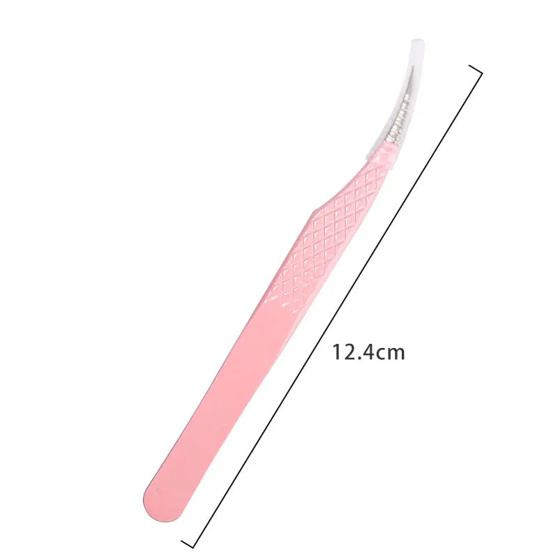 Pince à Cils Extension Fibre Acier Inoxydable — Outil Maquillage Précision