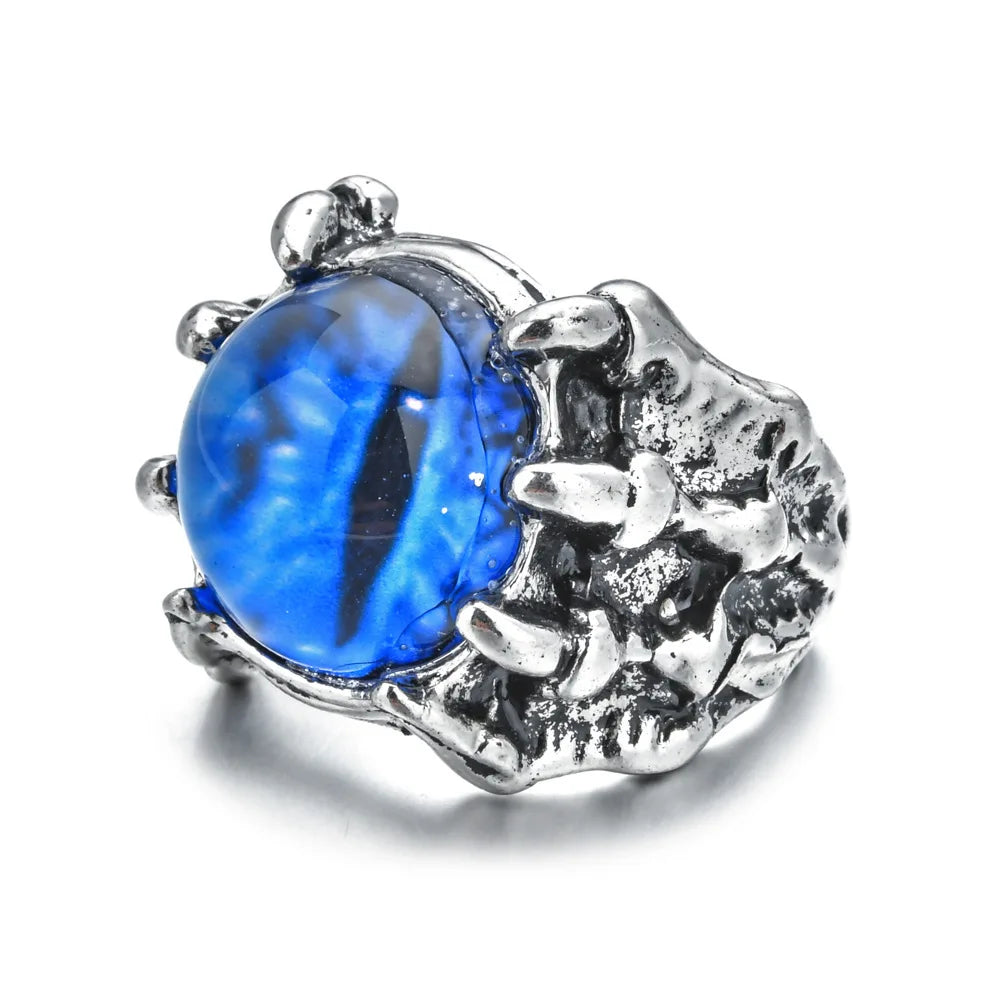 Bague Œil du Diable Turc Bleu — Ajustable, Punk, Homme & Femme, Tendance