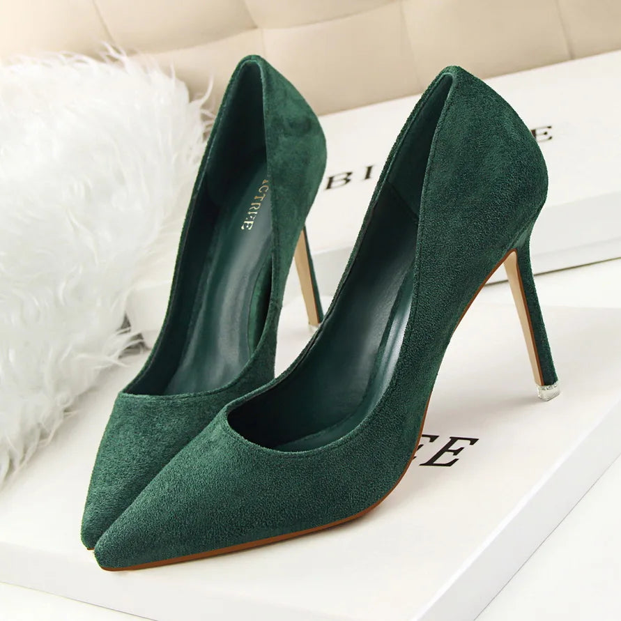 Escarpins Femme 9cm Jaune Bordeaux — Suède, Grande Taille, Mariage Prom