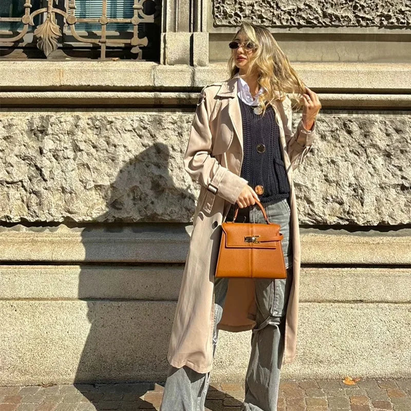 Sac Trapézoïdal Femme Cuir PU 2025 — Sac À Main Top-Handle Élégant