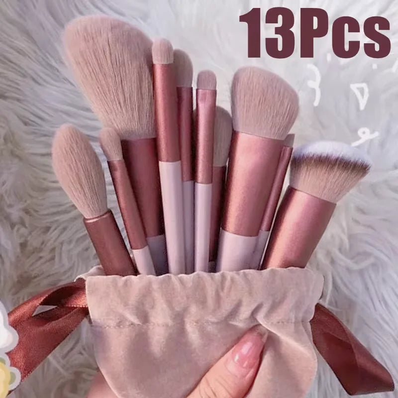 Set Pinceaux Maquillage 13/15 Pièces — Fond de Teint, Fard à Paupières, Blush