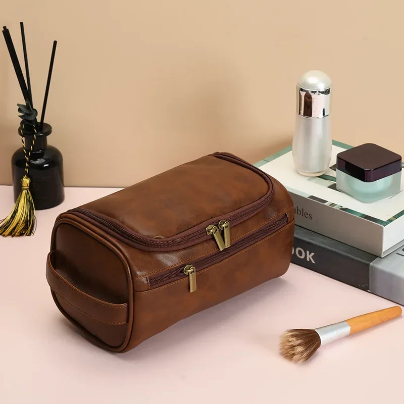Trousse Toilette Luxe Homme Vintage — Organisateur Voyage Cosmétique Suspendu
