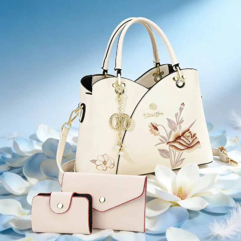 Sac Tote Bag Brodé Œillet – Cadeau Fête des Mères & Anniversaire Maman