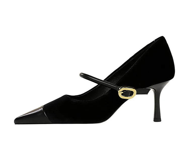 Escarpins Femme Bout Pointu Stiletto BIGTREE — Suède, 7cm 10cm, Grande Taille 43
