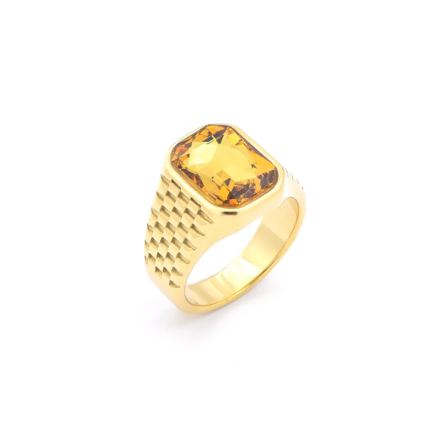 Bague Homme Acier Inoxydable 316L Multi-Pierres Précieuses — Luxe & Élégant