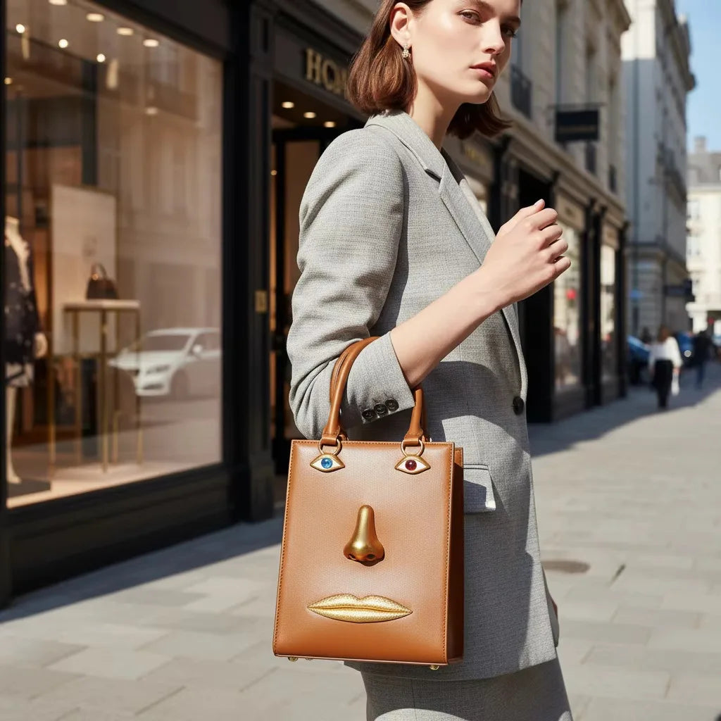 Sac À Main Femme Portrait Personnalisé — Style Rétro, Bandoulière Mono-Épaule