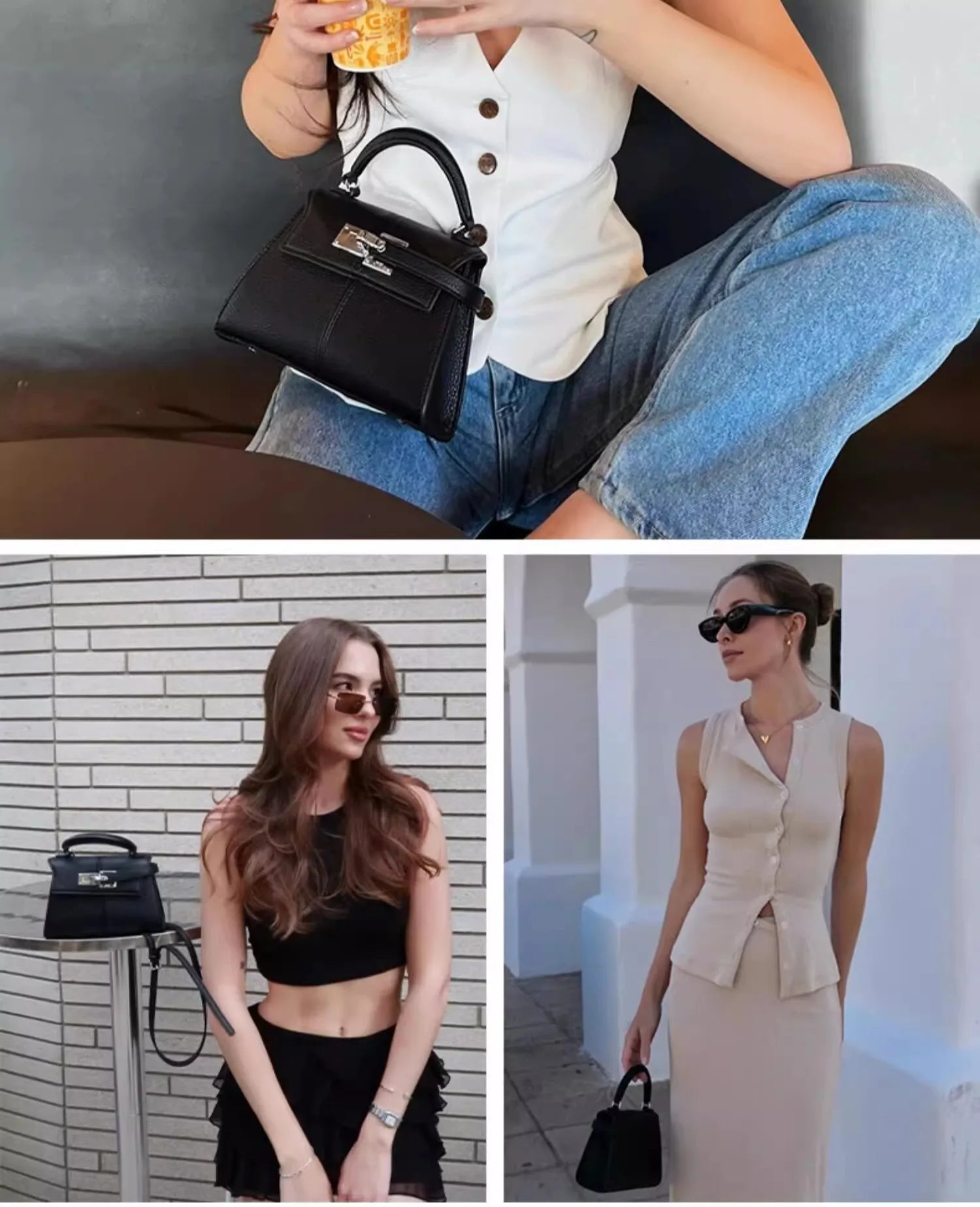 Sac Trapézoïdal Femme Cuir PU 2025 — Sac À Main Top-Handle Élégant
