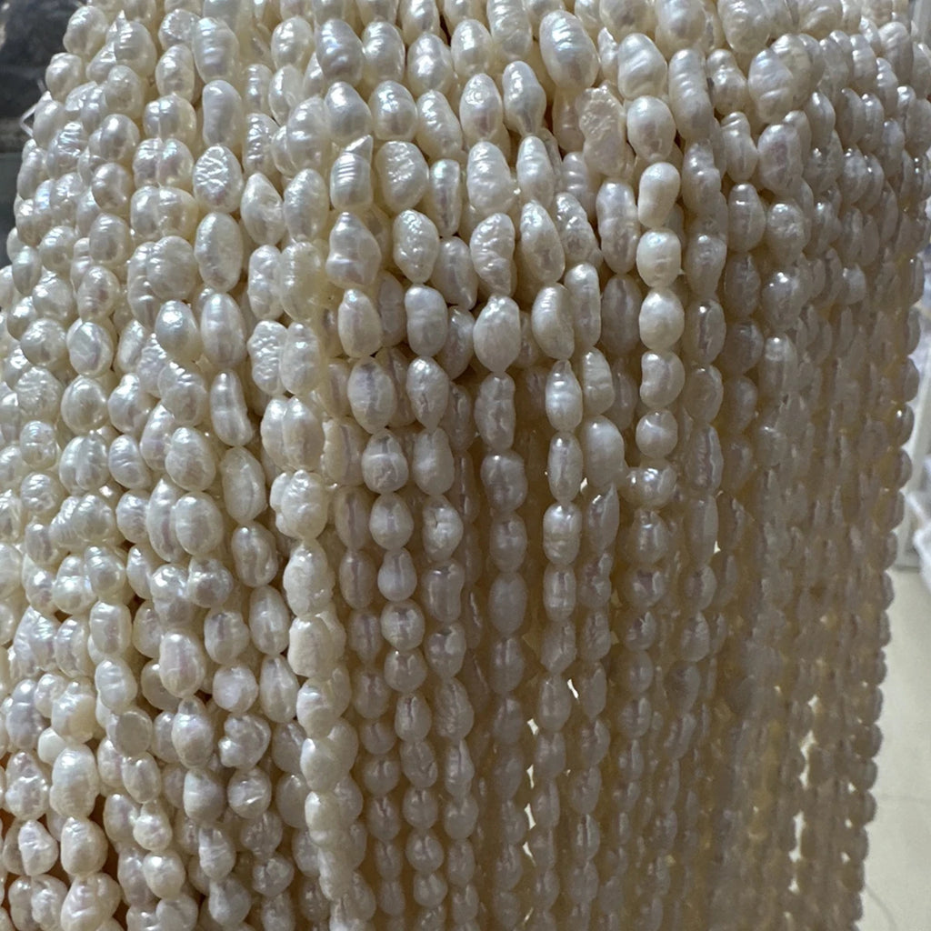Perles Naturelles Baroque Eau Douce 4.5-5.5mm — Semi-Finies, DIY Collier & Bracelet