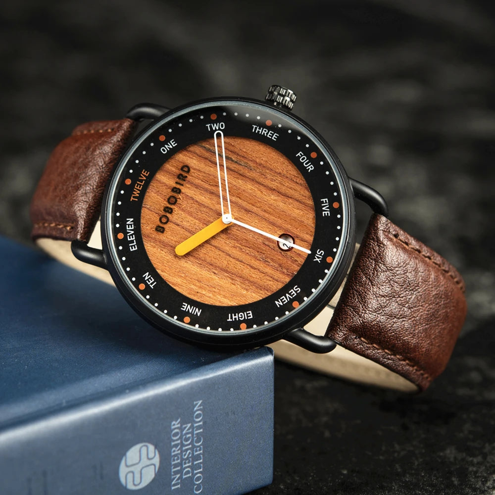 BOBO BIRD Montre Homme Bois Quartz — Casual, Cadeau Unique, Livraison Directe